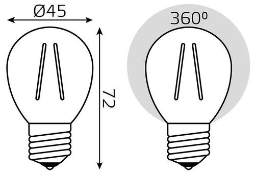 Набор ламп светодиодных Gauss Filament E27 7Вт 4100K 105902207T - Amppa.ru