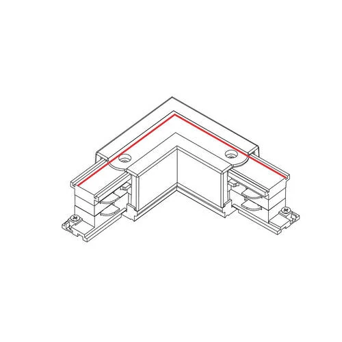Коннектор для трехфазной трековой системы L-образный левый Nowodvorski Ctls Power White 8705