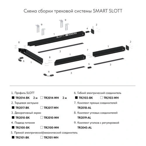 Экран для трека SMART белый 1 метр, белый (Denkirs, TR2010-WH) - Amppa.ru