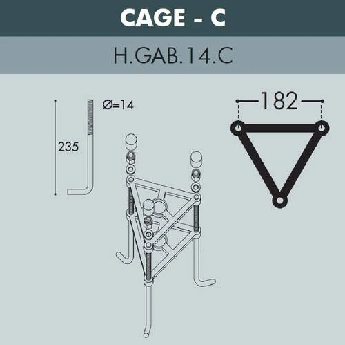 Парковый фонарь Fumagalli Nebo Bisso/Cefa 2L U23.202.S20.AXE27, Черный и Прозрачный, без ламп - Amppa.ru