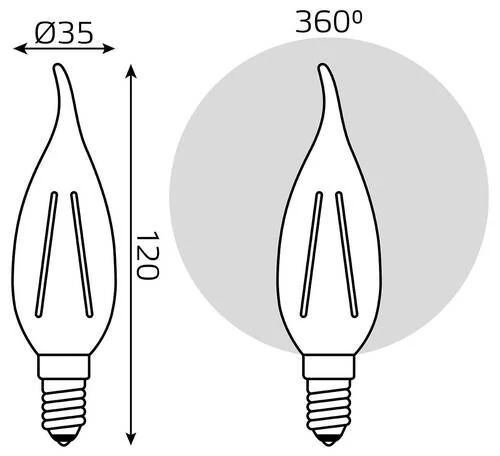 Лампа светодиодная Gauss Filament E14 7Вт 4100K 104901207T - Amppa.ru