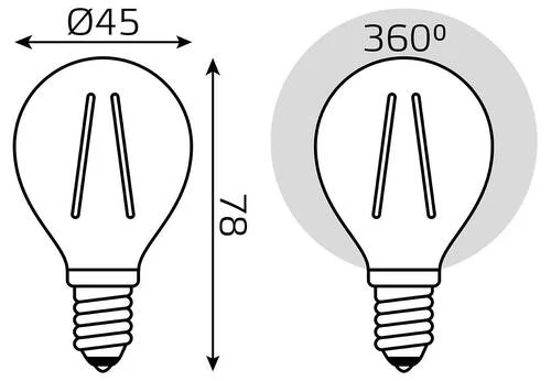 Набор ламп светодиодных Gauss Filament E14 7Вт 4100K 105901207T - Amppa.ru