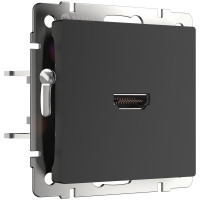 W1186008/ Электроустановочные изделия - Розетка HDMI (черный матовый)