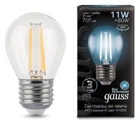 Лампа светодиодная Gauss LED Filament E27 11Вт 4100K 105802211